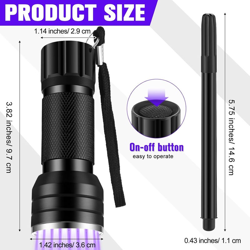 Tegeme مجموعة أقلام حبر غير مرئي 4 أقلام ماركر غير مرئية 2 مصابيح فلاش ضوء أسود مع علامات ضوء UV أقلام حبر تختفي للملاحظات السرية هدايا عطلات مفضلة (21 LED) - Image 3